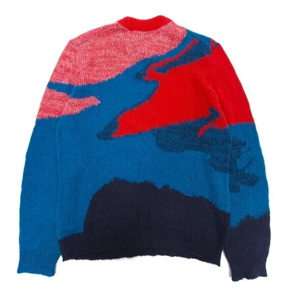 NEW Paul Smith Kid Mohair Harry Sweater Blue Jacquard Contemporary Swirl Large - Picture 6 of 8